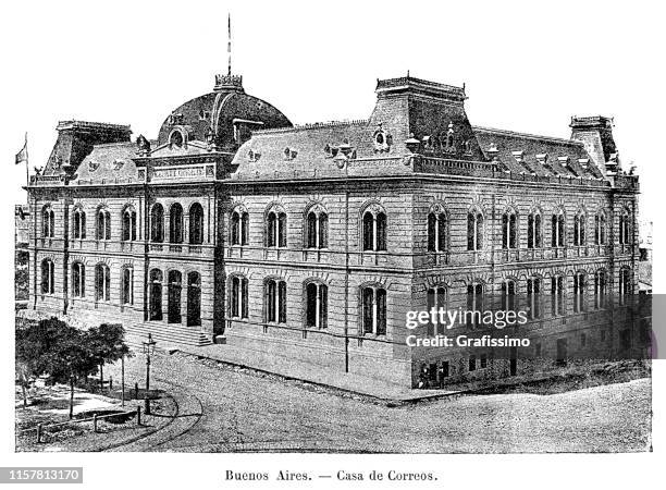 postgebäude heute casa rosada in buenos aires argentinien 1887 - casa stock-grafiken, -clipart, -cartoons und -symbole