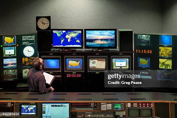 television broadcast control room - broadcast control room stock pictures, royalty-free photos & images