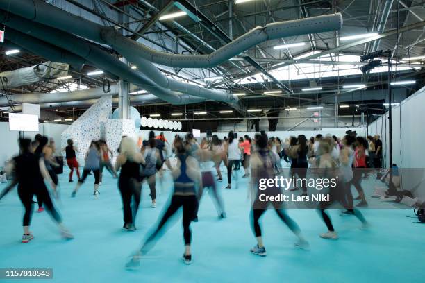 Deja Riley conducts her presentation during POPSUGAR Play/Ground at Pier 94 on June 23, 2019 in New York City.