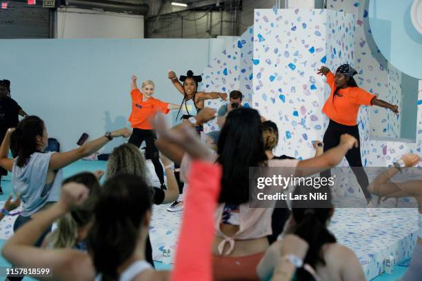 Deja Riley conducts her presentation during POPSUGAR Play/Ground at Pier 94 on June 23, 2019 in New York City.