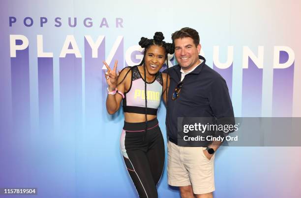 Deja Riley and Brian Sugar attend the POPSUGAR Play/Ground at Pier 94 on June 23, 2019 in New York City.