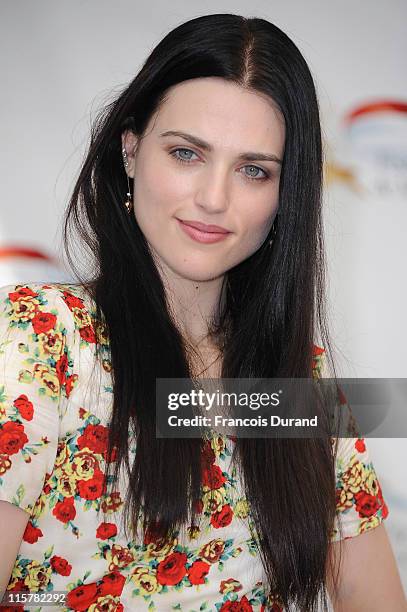 Katie McGrath poses during a photocall for the TV show 'The Adventures Of Merlin' during the 2011 Monte Carlo Television Festival held at the...