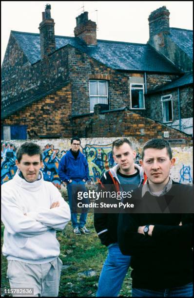 English pop group The Housemartins, circa 1985. Left to right: Paul Heaton, Stan Cullimore, Norman Cook and Dave Hemingway.