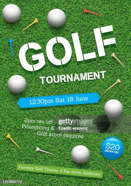 golf-plakat - golfturnier stock-grafiken, -clipart, -cartoons und -symbole