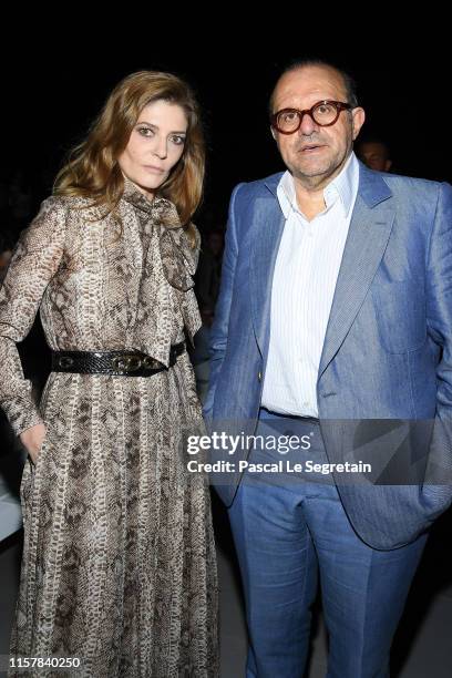 Chiara Mastroianni and Herve Temime attend the Celine Spring Summer 2020 show as part of Paris Fashion Week on June 23, 2019 in Paris, France.