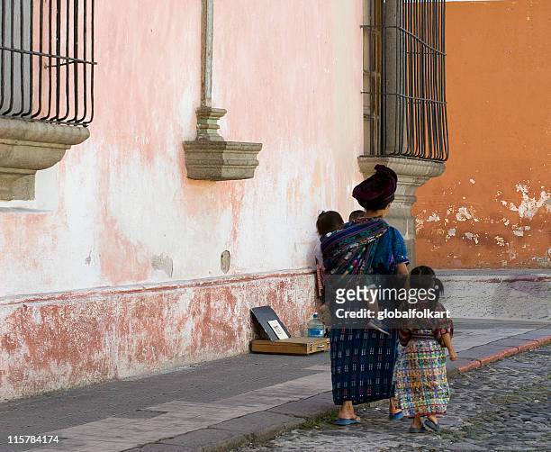guatemalan mayan family - guatemala family stock pictures, royalty-free photos & images