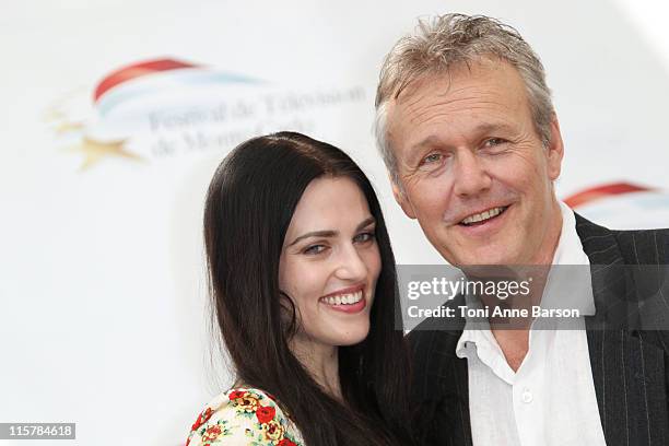 Anthony Head and Katie McGrath attends Photocall for 'The Adventures Of Merlin' during the 51st Monte Carlo TV Festival on June 10, 2011 in Monaco,...