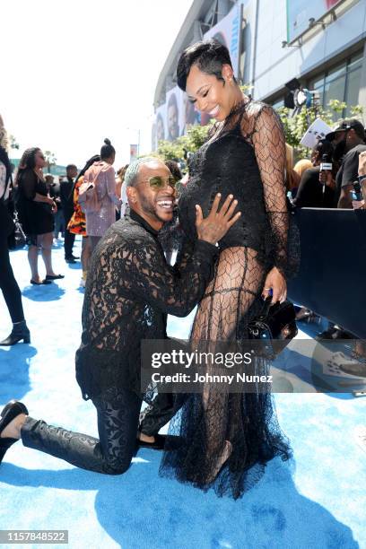La'Myia Good and Eric Bellinger attend the 2019 BET Awards at Microsoft Theater on June 23, 2019 in Los Angeles, California.