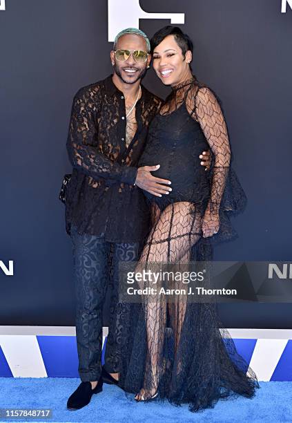 Eric Bellinger and La'Myia Good attend the 2019 BET Awards at Microsoft Theater on June 23, 2019 in Los Angeles, California.