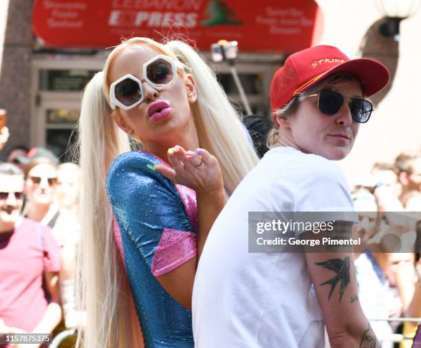 Gigi Gorgeous and Nats Getty began marching with participants on Bloor St. At the 39th Annual Toronto Pride Parade on Sunday June 23, 2019 in...