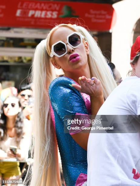 Gigi Gorgeous began marching with participants on Bloor St. At the 39th Annual Toronto Pride Parade on Sunday June 23, 2019 in Toronto, Canada.