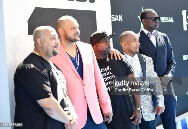 Raymond Santana Jr., Kevin Richardson, Antron McCray, Korey Wise, and Yusef Salaam aka the 'Central Park Five,' attends the 2019 BET Awards at...