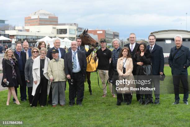 Owners of Benitoite after winning the Jenna Ross VOBIS Gold Reef at Caulfield Racecourse on July 27, 2019 in Caulfield, Australia.