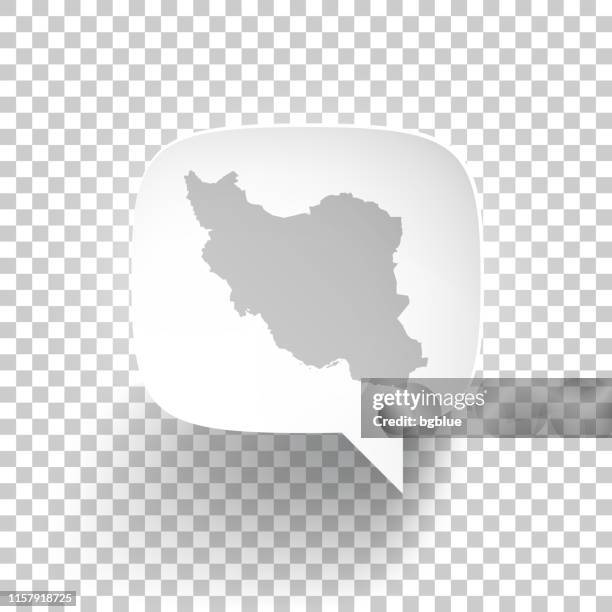 speech bubble with iran map on blank background - tehran stock illustrations