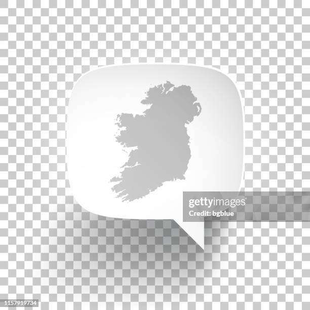 speech bubble with ireland map on blank background - dublin stock illustrations