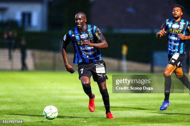 Lassana Doucoure of Chambly during the Ligue 2 match between FC Chambly and Valenciennes FC at Stade Pierre Brisson on July 26, 2019 in Beauvais,...