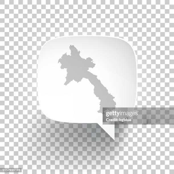 speech bubble with laos map on blank background - laos stock illustrations