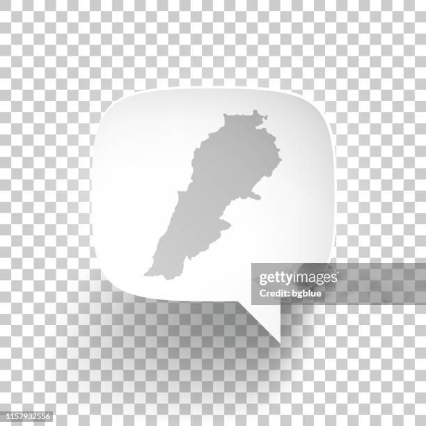 speech bubble with lebanon map on blank background - beirut stock illustrations