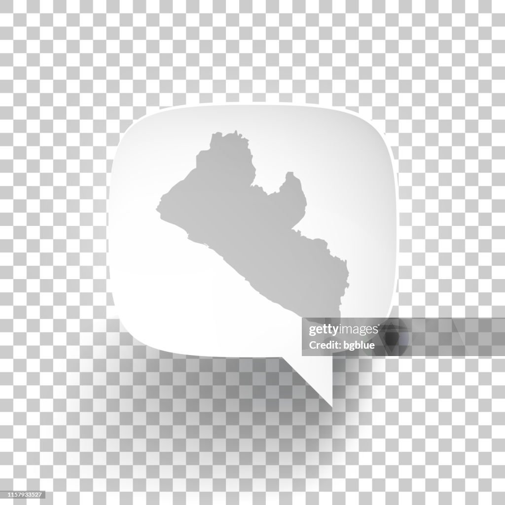 Speech Bubble with Liberia map on blank background
