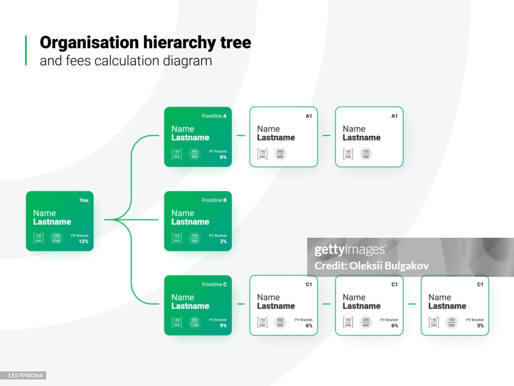 Organisation Hierarchy Tree Diagram for Presentation or Flyer