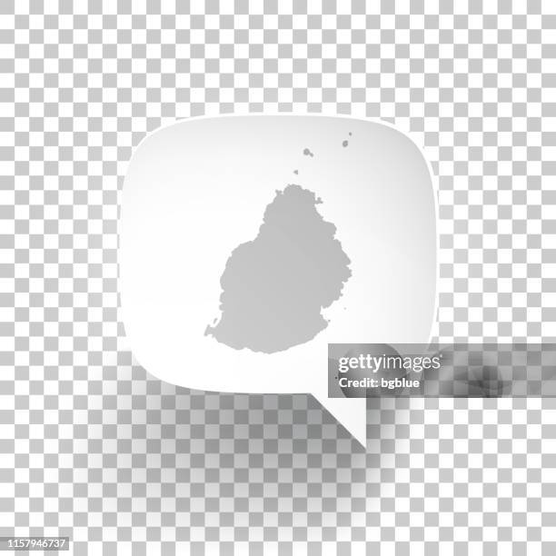 speech bubble with mauritius map on blank background - mauritius stock illustrations