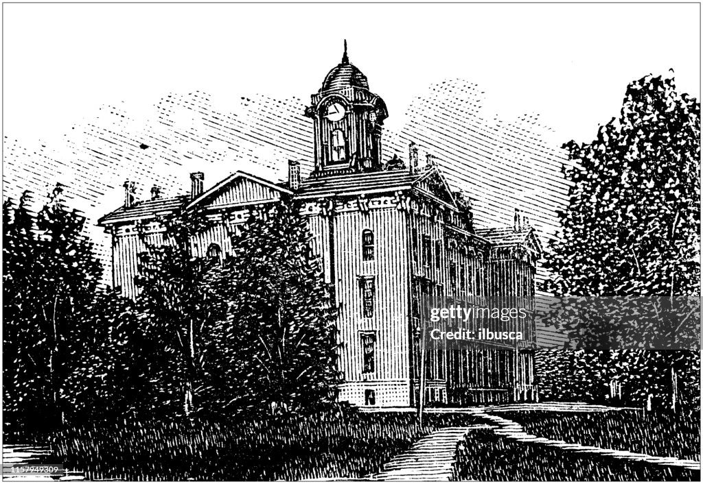 Antique illustration of USA: Normal, Illinois - State Normal University