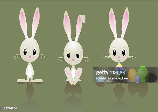 cute easter bunnies - flaccid stock illustrations