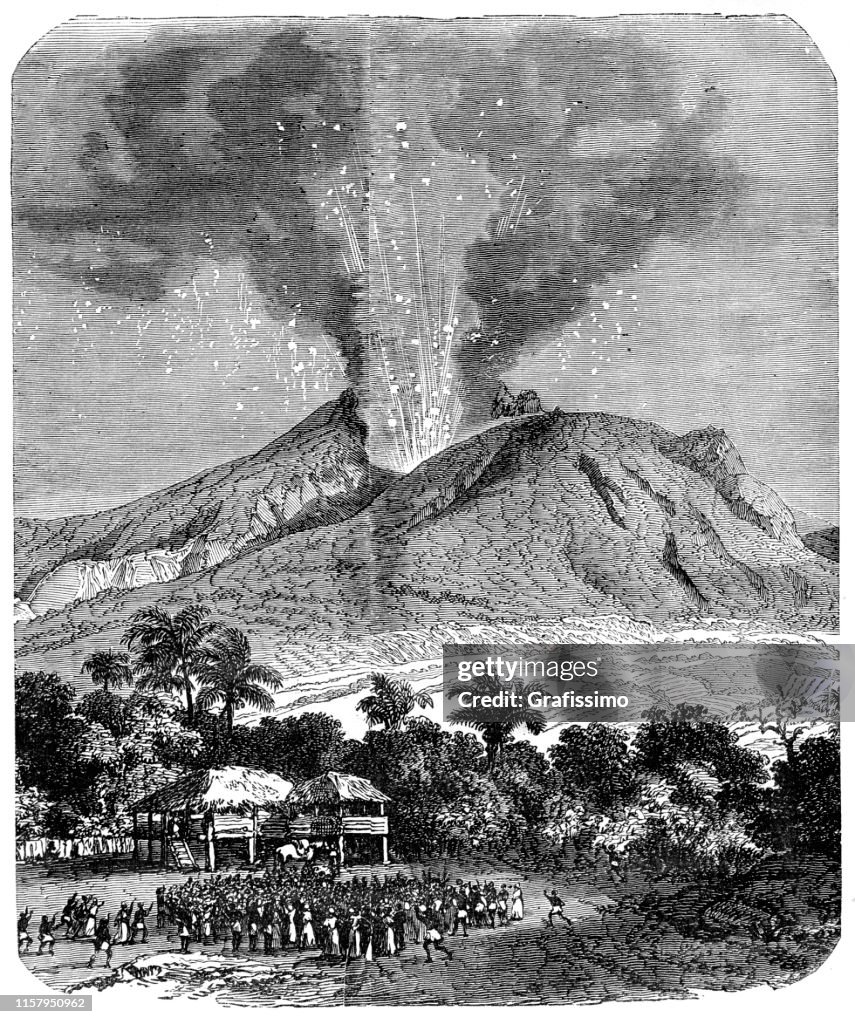 Eruption of Mount Pelée on the island Martinique