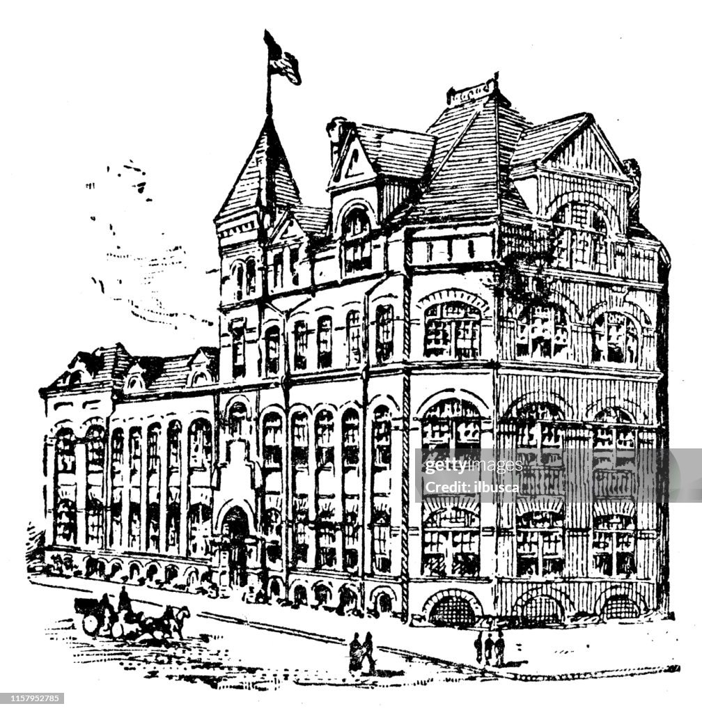 Antique illustration of USA: Chicago, Illinois - Manual Training School