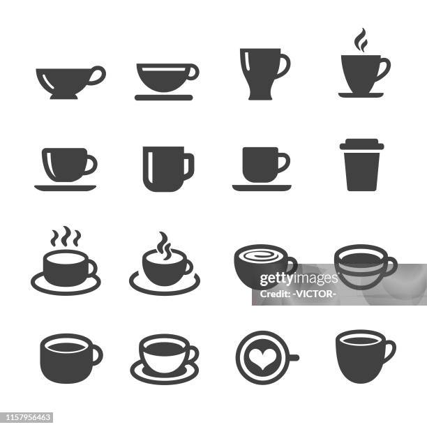 ilustrações, clipart, desenhos animados e ícones de ícones do copo de café-série do acme - cafeteria