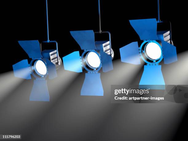 3 spotlights on a black ceiling - recessed lighting ceiling stock pictures, royalty-free photos & images