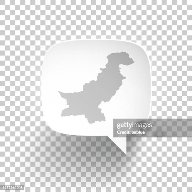 空白の背景にパキスタンの地図とスピーチバブル - islamabad点のイラスト素材／クリップアート素材／マンガ素材／アイコン素材