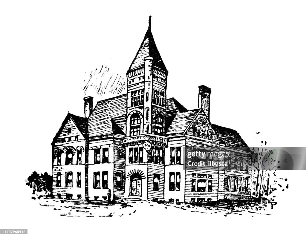 Antique illustration of USA: Lafayette, Indiana - Electrical Laboratory, Purdue University