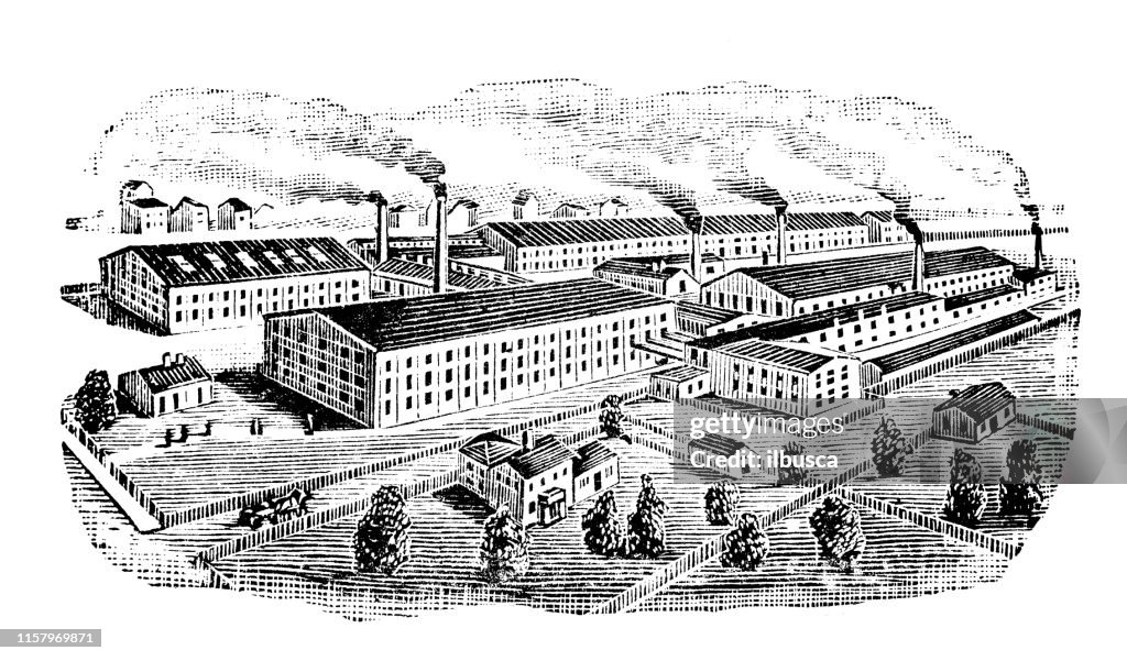 Antique illustration of USA: New Albany, Indiana - Industry factory