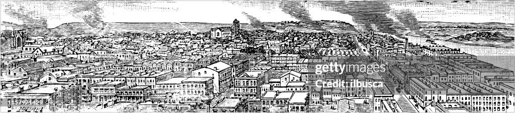 Antique illustration of USA: Leavenworth, Kansas