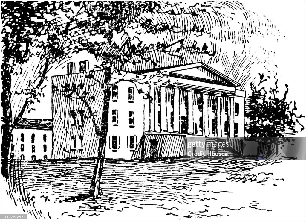 Antique illustration of USA: Lexington, Kentucky - Kentucky University, Literary department
