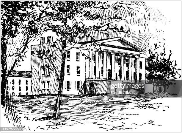 antique illustration of usa: lexington, kentucky - kentucky university, literary department - lexington ky stock illustrations