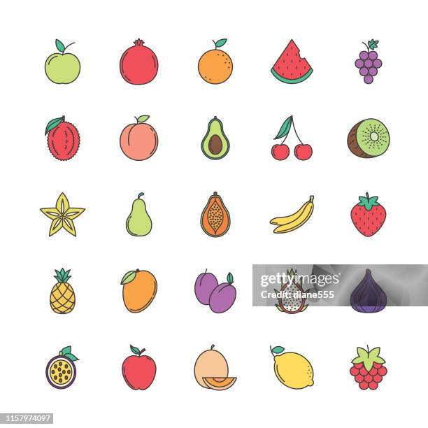 cute fruit icon - plum stock illustrations