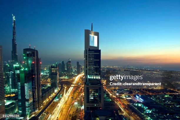 dubai at night - jumeirah beach stock pictures, royalty-free photos & images