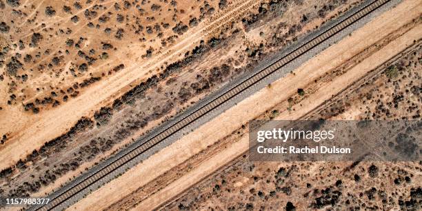 aerial view of train tracks - adelaide aerial stock pictures, royalty-free photos & images