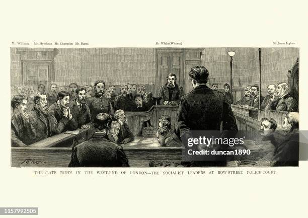 1886 年,倫敦西區暴動的社會黨領導人 - london court 幅插畫檔、美工圖案、卡通及圖標