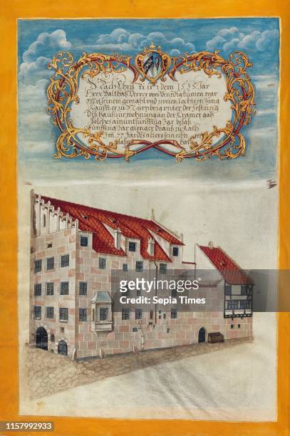 The Nuremberg Residence of the Derrer Family. Georg Strauch. German. 1613 Nuremberg. Germany. Europe. About 1626 Tempera colors with gold and silver...