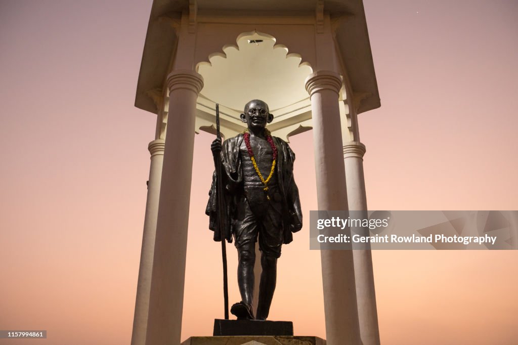 Sunset Over Gandhi in Asia