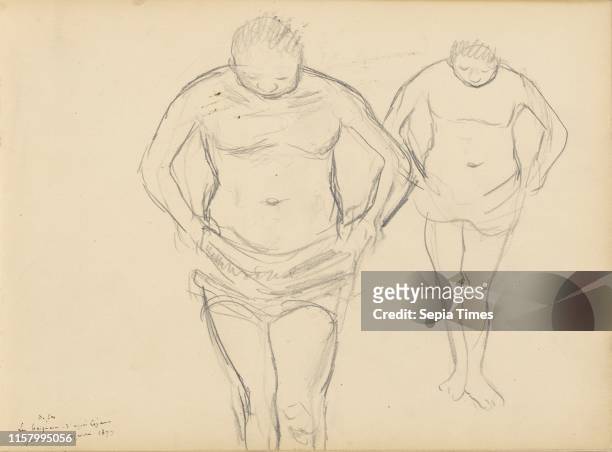Copies of Cezanne's Bathers. Edgar Degas. French. 1834 about 1877. Graphite.