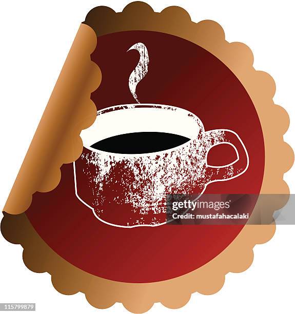 coffee sticker - latte art stock illustrations