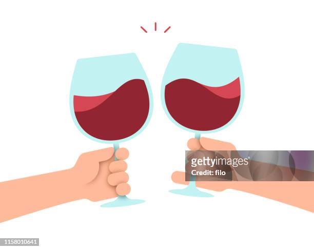 ilustrações de stock, clip art, desenhos animados e ícones de drinking wine - celebratory toast
