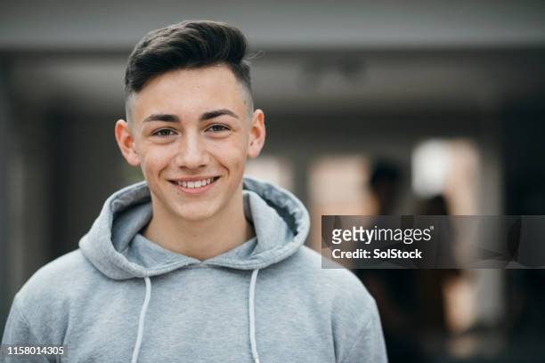 headshot of a teenage boy - white people stock pictures, royalty-free photos & images