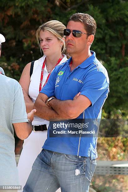 Athina Onassis and her husband Alvaro de Miranda are sighted during the '30th International Cannes Jumping' Global Champion Tour 2011 on June 10,...
