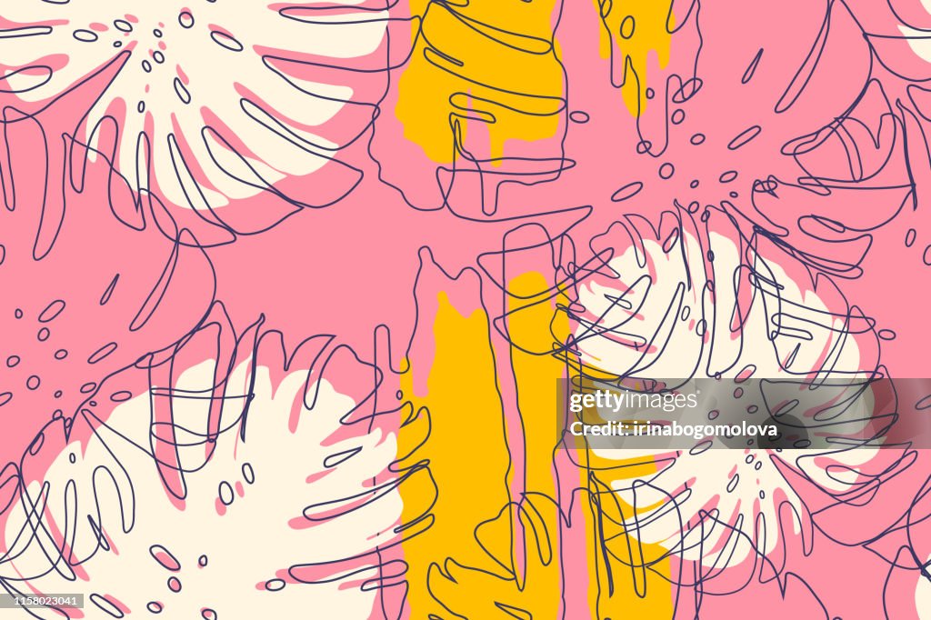 Modern Hawaiian Abstract Creative Seamless Pattern In Vector ...