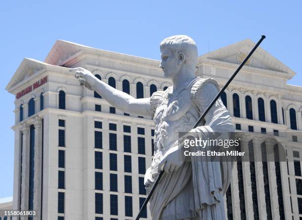 An exterior view shows a statue of Julius Caesar in front of Caesars Palace on the Las Vegas Strip on June 24, 2019 in Las Vegas, Nevada. Eldorado...